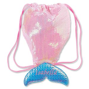 Personalized Pink Drawstring  Sequin Bag