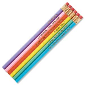 #2 Unicorn Sayings Personalized Hardwood Pencils