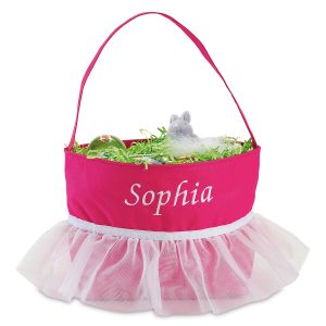 Hoppity Pink Tutu Personalized Easter Basket