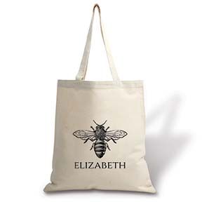 Personalized Bee Canvas Tote 