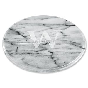 White Marble Lazy Susan - Initial Last Name