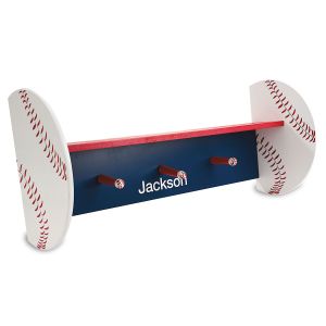 Personalized Baseball Shelf with Pegs 