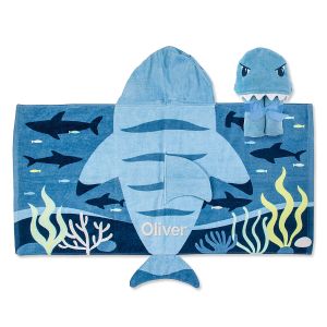 Personalized Hooded Shark Towel by Stephen Joseph®