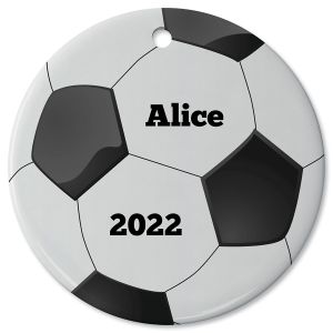 Personalized Ceramic Soccer Ornament