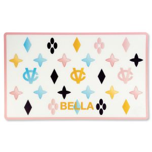 White Chewy Vuiton Personalized Pet Placemat
