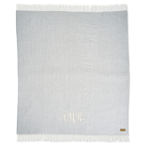 Monogrammed Lands Down Under Herringbone Throw - Script Monogram