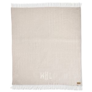 Dune Monogrammed Lands Down Under Herringbone Throw - Monogram