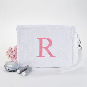 Personalized White Terry Pouch
