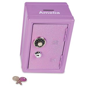 Personalized Purple Glitter Locker Safe Bank