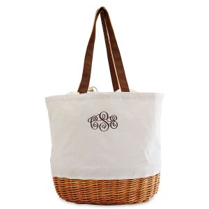 Coronado Canvas & Willow Personalized Basket - Monogram