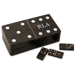 Personalized Wood Display Box with Dominoes