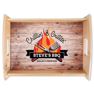 Personalized Chillin & Grillin' Barbeque Serving Tray