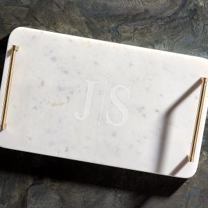 Andria Marble Monogrammed Serving Tray
