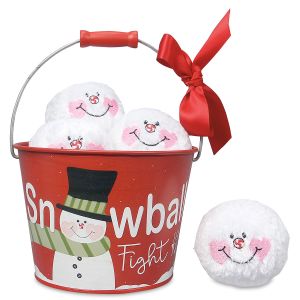 Red Personalized Snowball Fight Bucket