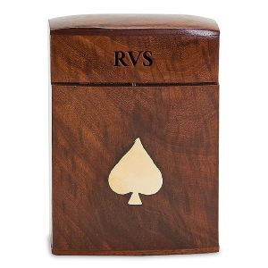 Wood Playing Card Monogrammed Box Set