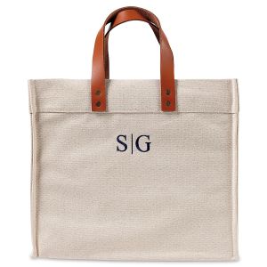 Signature Canvas Tote with Initial Line