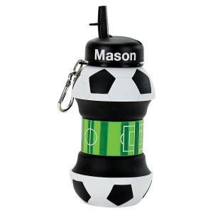 Soccer Collapsible Personalized Water Bottle 