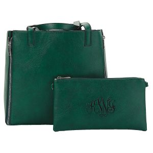 Emerald Carry-All Nora Tote Bag with Matching Personalized Crossbody Purse