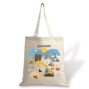 Construction Personalized Canvas Tote