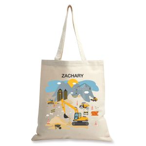 Construction Personalized Canvas Tote