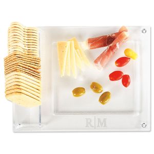 Acrylic Cheese & Cracker Monogrammed Tray Set
