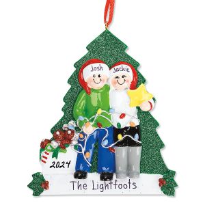 Tree Decorating Family Personalized Christmas Ornament