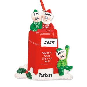 Santa Letter Mailbox Faces Personalized Christmas Ornament