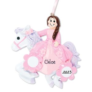 Princess Riding Horse Christmas Ornament