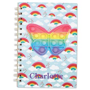 Rainbow Butterfly Personalized Popper Notebook