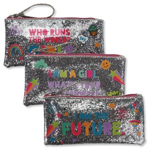 Girls Rule Glitter Personalized Pouches