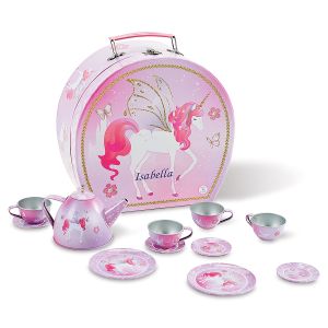 Unicorn Princess Tea Set with Personalized Case