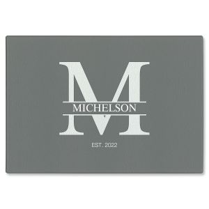 Initial/Family Name Personalized Glass Cutting Board
