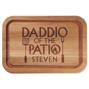 Daddio of the Patio Personalized Wood Cutting Board