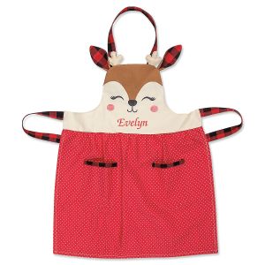Girl Reindeer Personalized Kid Apron by Stephen Joseph®
