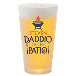 Daddio of the Patio Personalized Frosted Pint Glass