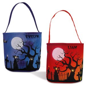 LED Halloween Scene Personalized Treat Bag