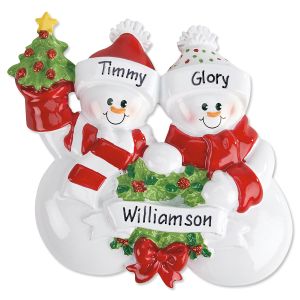Snow Family Personalized Christmas Ornament