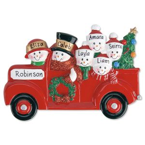 Red Truck Family Ornament-6 Names-818892E