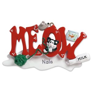 Meow Christmas Personalized Ornament