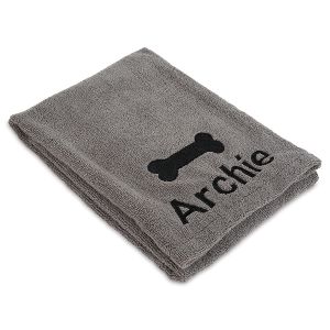 Custom Dog Drying Towel - Grey