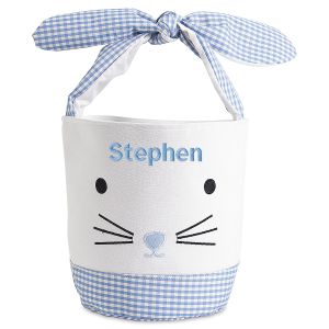 Blue Gingham Personalized Easter Basket