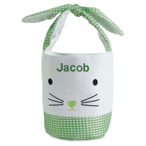 Green Gingham Personalized Easter Basket