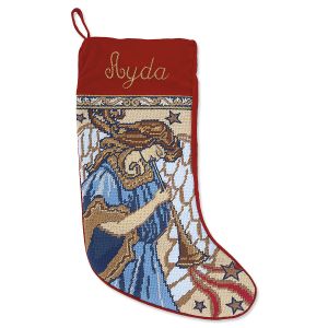 Angel Heirloom Needlepoint Personalized Christmas Stocking