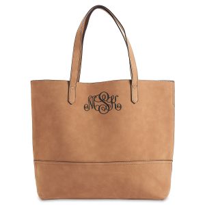 Camel Monogrammed Taylor Tote