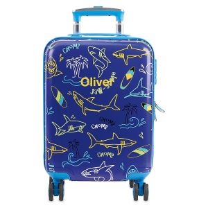 Sharks Personalized Hard Shell Rolling Luggage for Kids