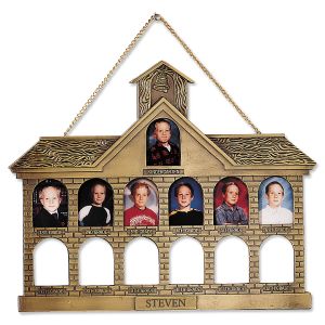 Gold Finish Personalized Schoolhouse Frame 