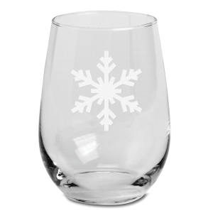 Snowflake Personalized Stemless Holiday Wine Glass