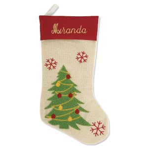 Christmas Tree Personalized Tufted Stockings