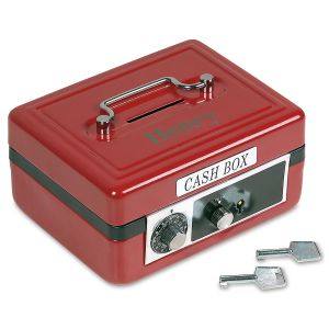 Red Personalized Cash Box