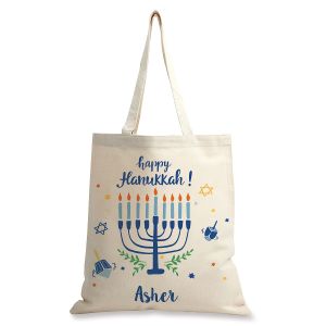 Hanukkah Personalized Canvas Tote